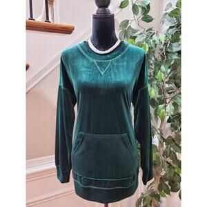Suzanne Betro Women's Green Polyester Round Neck Long Sleeve Casual Top Size 1X
